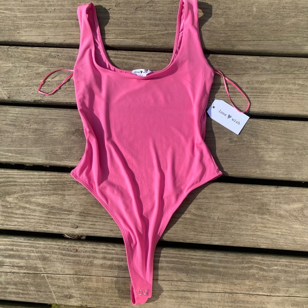 Love Wish Pink tank bodysuit